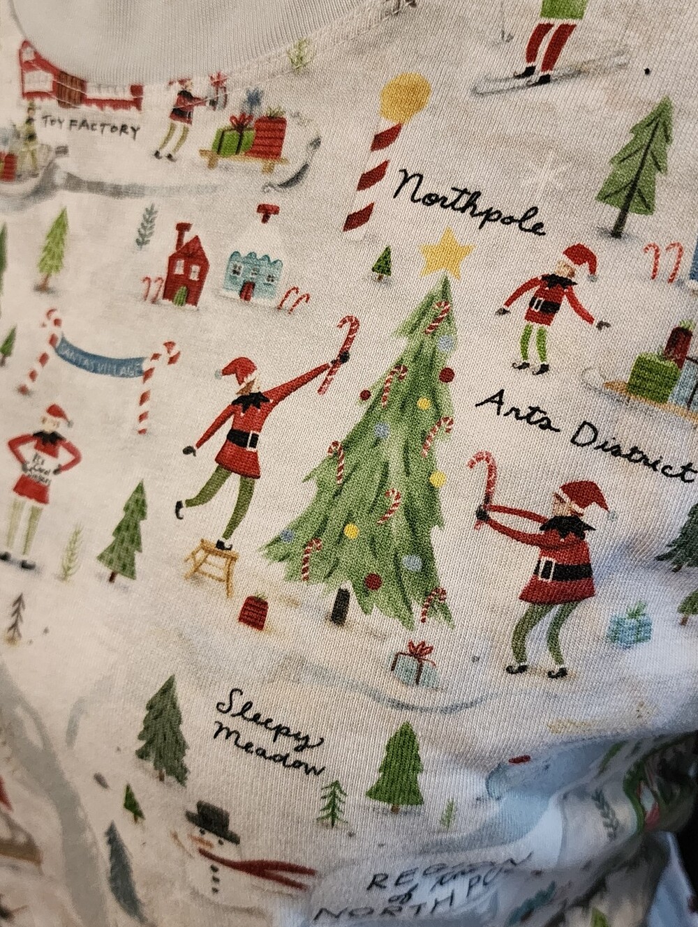 Holiday Scenic Long-Sleeve Tee - Light Gray with Festive Print - Picture 3 of 4